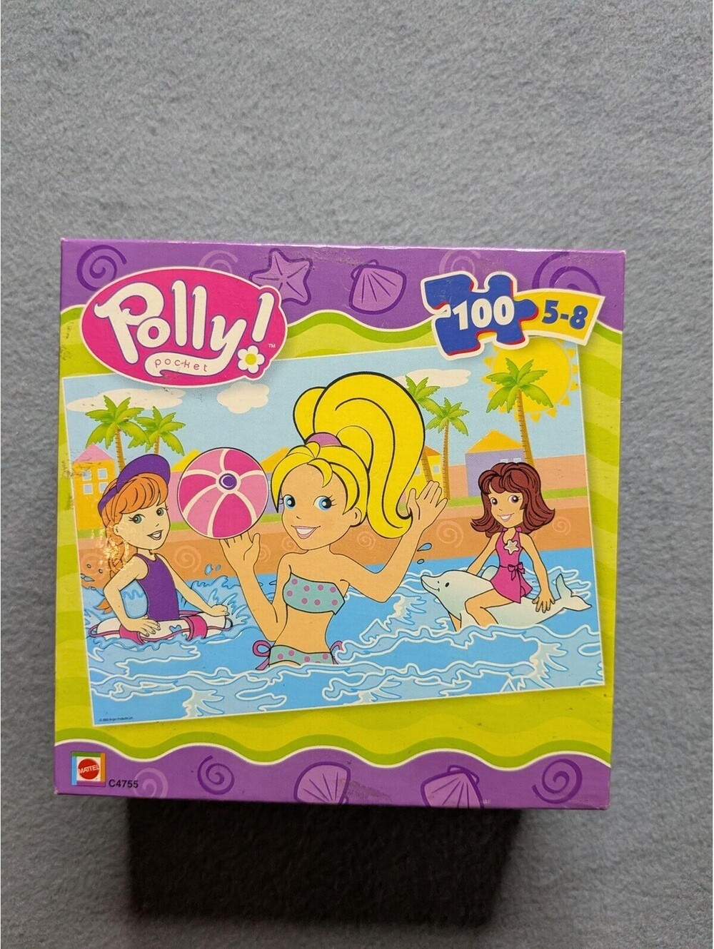 Polly Pocket Beach Party 100 Piece Jigsaw Puzzle 16.5x11.25 Purple 2003 Mattel